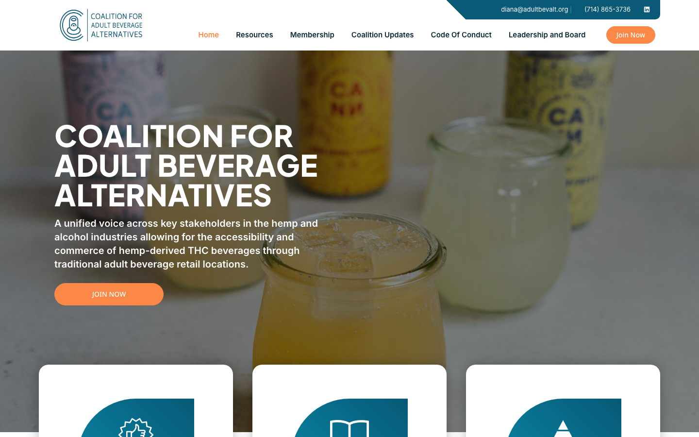 adultbeveragealternatives.org homepage screenshot