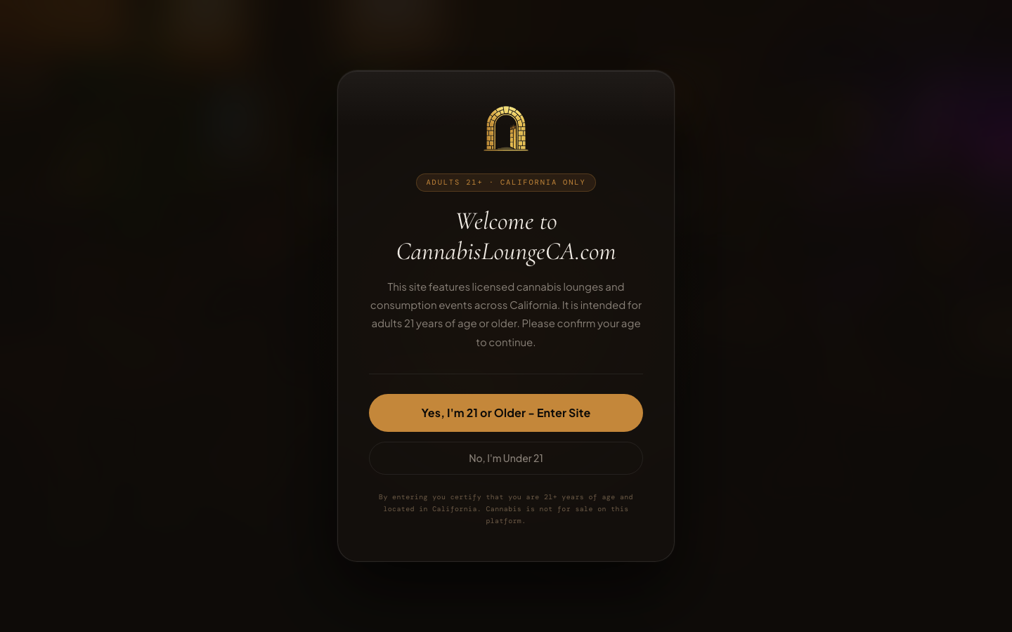 cannabisloungeca.com homepage screenshot