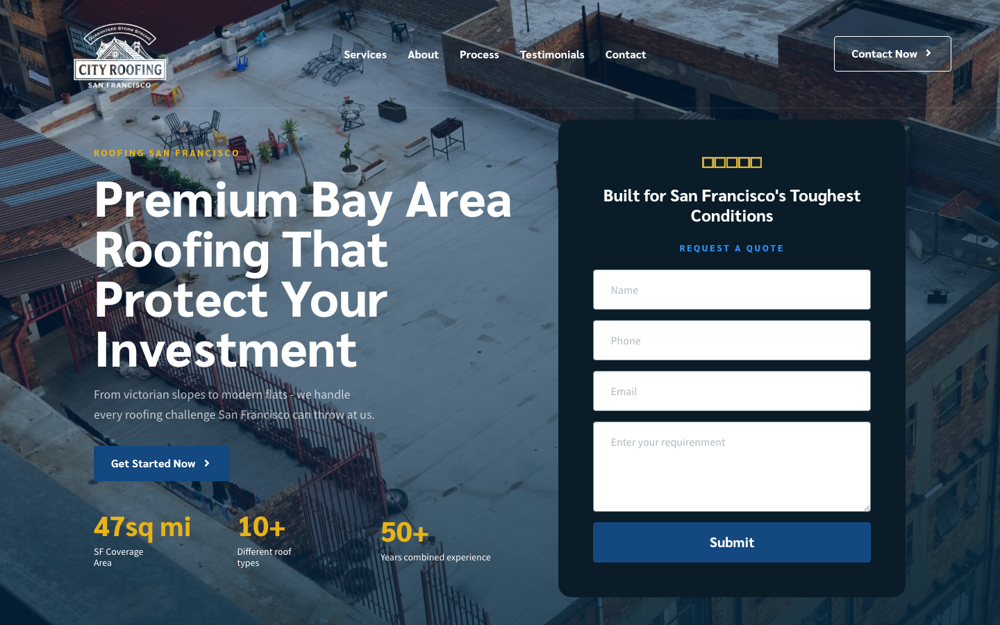 cityroofingsanfrancisco.com homepage screenshot
