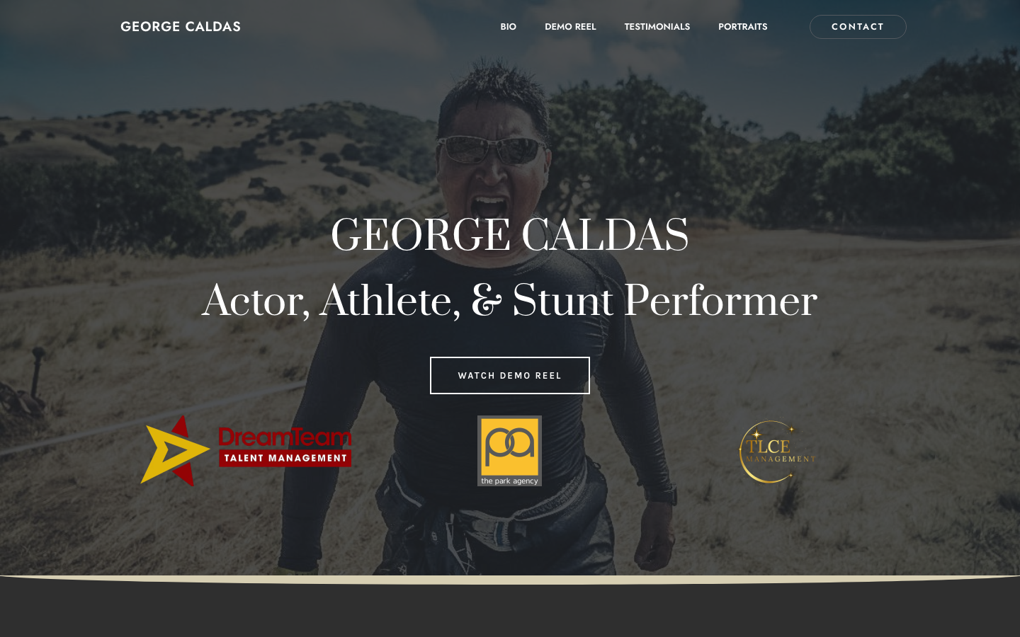 georgecaldasactor.com homepage screenshot