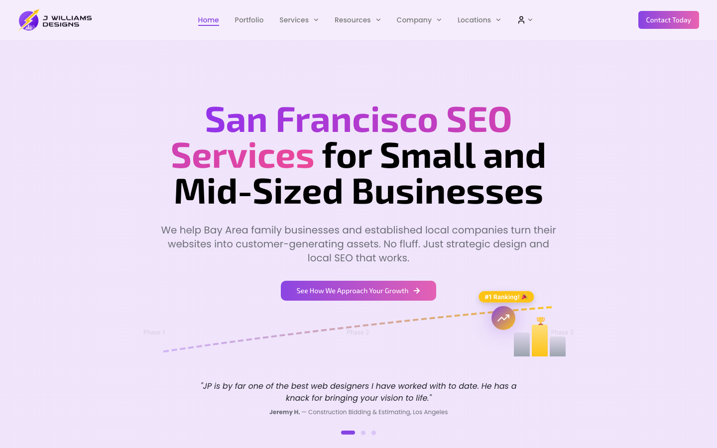 jwilliamsdesigns.com homepage screenshot