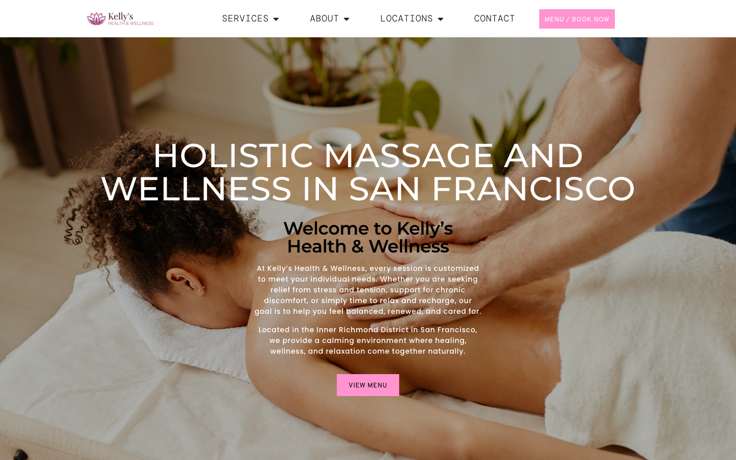 kellyshealthandwellness.com homepage screenshot