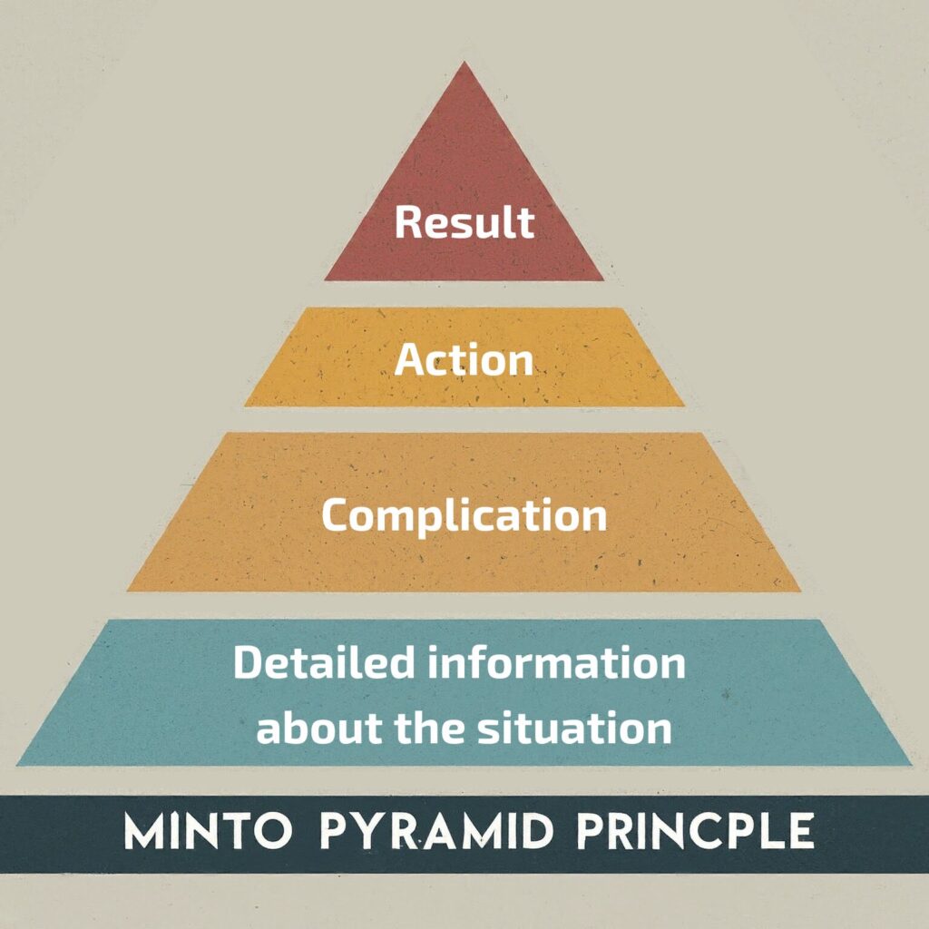 Minto Pyramid Principle illustrating entrepreneurial communication techniques