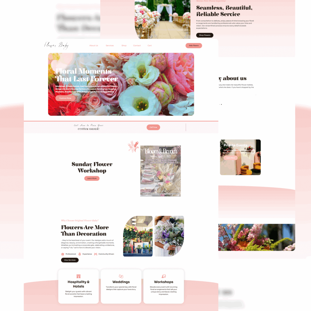 Sales Site Screenshot of Yesi Moreno Original Flowers sales site