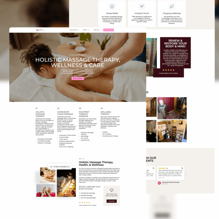 Custom Web Design 9 custom web design Service-based Website Screenshot of Kelly's Health service-based website